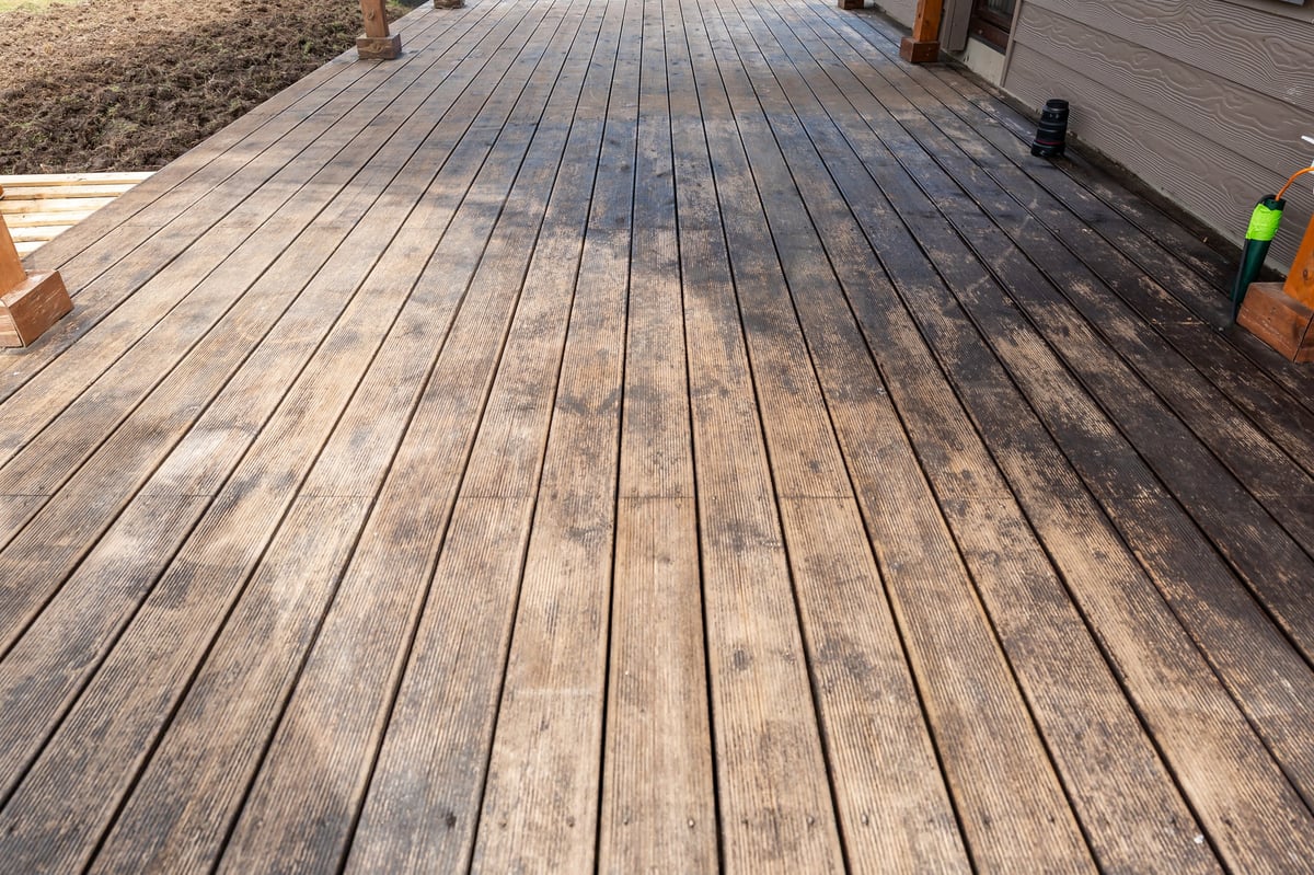 Wooden deck cleaning and restoration